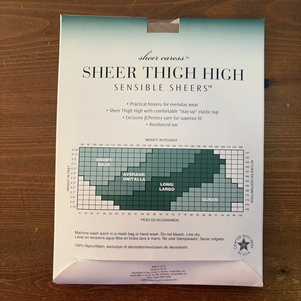 JCPenney Sheer‎ Thigh High Pantyhose Size average, Color Sand 43 Reinforced Toe